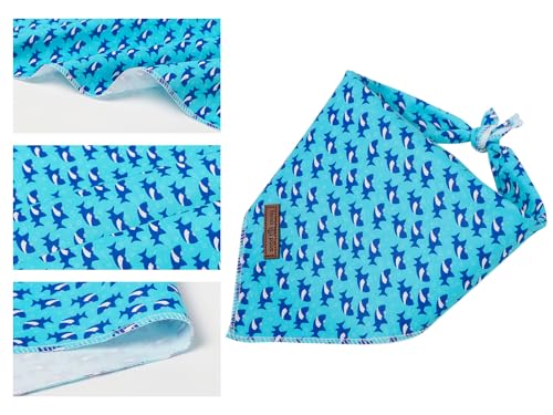 Lionet Paws Spring Summer Bee Dog Bandana Washable Cotton Handkerchief Scarf Triangle Yellow Bandana for Small Medium Dogs Girl Boy - color: Shark, size: Small (Pack of 1)