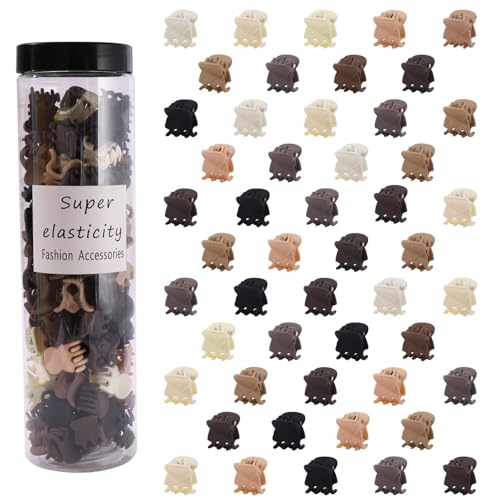 100Pcs Small Matte Hair Clips Mini Hair Clips for Girls Women,Cute Matte Tiny Claw Clips for Thin Hair Strong Grip Hair Clips Hair Accessories Birthday Christmas Gifts,Neutral Color - color: 100Pcs Mini Matte