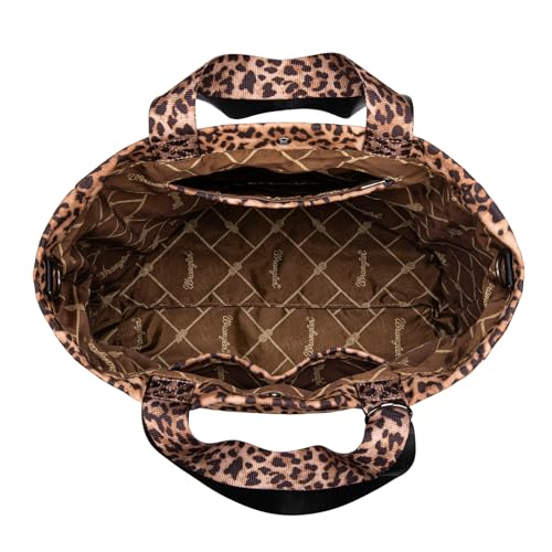 Montana West Wrangler Large Tote Bag for Women Designer Leopard Print Purse for Travel Work Gym - color: Leopard