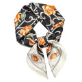 Stlvoll 27.5" Silk Neck Scarf of Women's Fashion Head Scarf Square Neck Satin Scarfs for Bag Hair Scarves Gift - color: Flower/Black