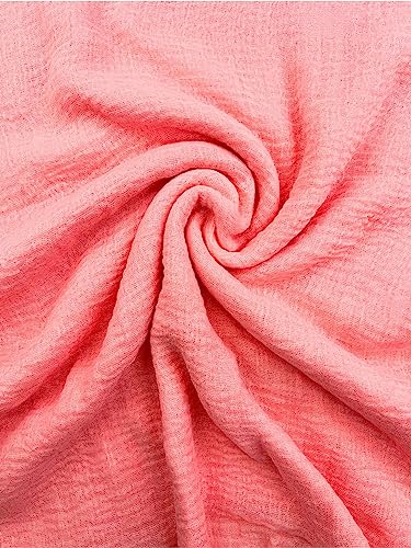 Humble Hilo Womens Woven Bohemian Style Gauze Scarf,Shawl, Head Wrap Fringed Edge Lightweight, Long Folds Small - color: Peach