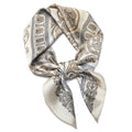 Stlvoll 27.5" Silk Neck Scarf of Women's Fashion Head Scarf Square Neck Satin Scarfs for Bag Hair Scarves Gift - color: Beige