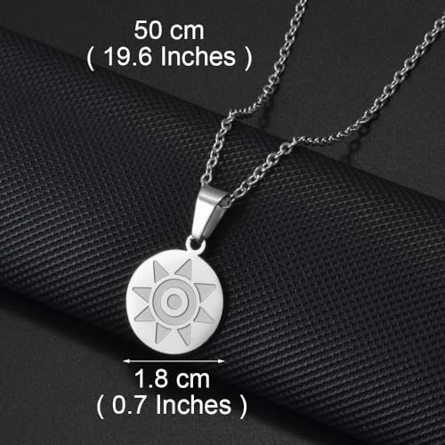 Pintadera Canaria Spain Traditional Ethnic Symbols Pendant Necklaces For Woman Jewelry - color: Silver Color 4