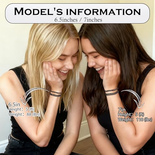 XIANNVXI 6pcs Bracelets for Men Gifts for Him Stainless Steel Bracelet Silver/Gold/Black Cuban Link Rope Paperclip Chain Bracelets Set 6.5/7/7.5/8.3/9 Inches Metal Bracelet Mens Fashion Accessories Jewelry Gifts Set - color: Black, size: 6.5 in-Women X-Sm