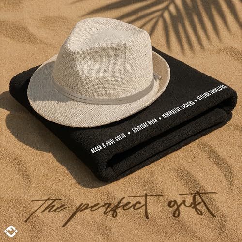 Funky Junque Straw Fedora Hats for Women - UPF 50+ Sun Hat, Short Brim Packable Beach Hat with Woven Pattern - color: Sequin - Cream