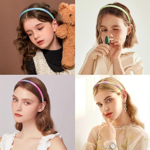 Fishdown Glitter Headband for Girls Women Sparkle Headband Accessory Set of 10 - color: Color-6
