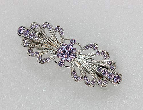 Faship Violet Small Mini Floral Hair Barrette Clip - color: Violet