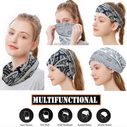Women's Slouchy Beanie Cap Chemo Headwear Hats Scarf - color: G - Black White