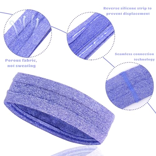 Workout Headbands Non Slip Headband Sport Headbands Sweatbands Elastic Sport Hair Bands for Sports Travel Indoor Fitness Gym - color: mix2