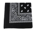 NYFASHION101 Unisex Double Sided Print Paisley Cotton Bandana Head Wrap Scarf - color: Black