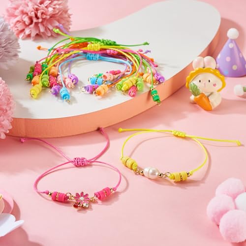 Adjustable Slider Bracelets Colorful Half Finished Bracelets Adjustable Beaded Bracelets DIY Friendship Bracelets for Women Jewelry Making Gifts Supplies - color: Rainbow Colors