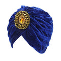 Decou Twist Pleated Hair Wrap Stretch Turban 0545 - color: Blue