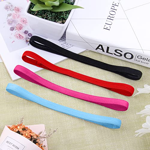 Duufin 20 Pieces Non-Slip Elastic Headbands Workout Headband Colorful Sweatband Fashion Yoga, Running Sport Headbands for Women, Men and Girls, 20 Colors Iridescence - color: Iridescence