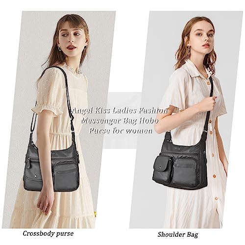 Angel Kiss Crossbody Bags for Women, Ladies Shoulder Handbags and Purses Medium Faux Leather Pocketbooks | Ladies - color: 24-grey