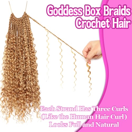Goddess Boho Box Braids Crochet Hair-8 Packs 18 Inch Crochet Box Braids for Black Women Pre Looped ((#27, 18 Inch (Pack of 8)) - color: #27, size: 18 Inch (Pack of 8)