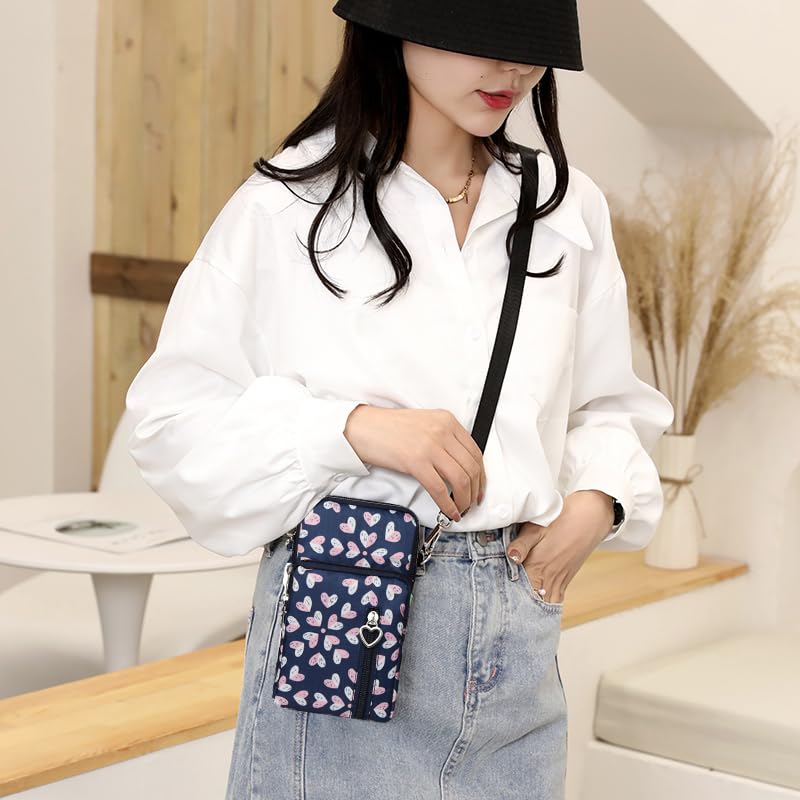 JANKS Small Crossbody Bag for Women - Mini Phone Purses with Crossbody Strap and Wallet - Nylon Arm Bag - color: C-burst With Joy