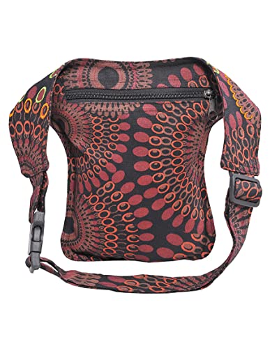 The Collection Royal Handmade Festival Waistpack Boho Hippie Waist Bag Hip Bum Running Belt Fanny Pack Travel Utility Belt (Blk+Brwn) - color: Blk+Brwn