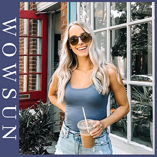 WOWSUN Retro Polarized Sunglasses Womens Trendy Round Classic Glasses - color: (2 Pack) a Black Frame Black Lens + Leopard Frame Brown Lens