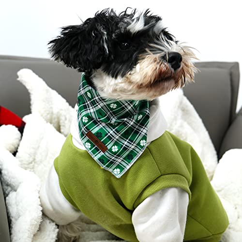 lionet paws St Patricks Dog Bandana for Small Medium Large Dogs, Cat Dog Kerchief Triangle Green Clover Bibs Scarf for Girl Boy - color: St Patrick's Day, size: Small (Pack of 1)