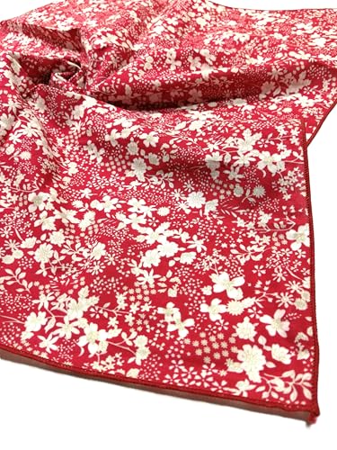 Shanlin Unisex Floral Cotton Square Scarf Bandanas 22x22 inch - color: Delicatefloral-red