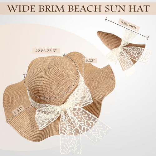 Beach Hats for Women, Sun Straw Hat for Women, UPF 50+ UV Sun Protection Sun Hat Womens, Foldable Floppy Sun Hat - color: W-khaki