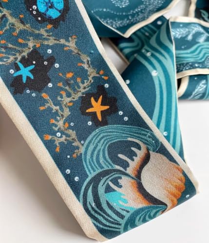 JERLA 100% Mulberry silk Scarf bag scarf Head Hair Ribbon Handbag Handle wrap Tie Bundle Neckerchief Scarf for women - color: Sea World Blue