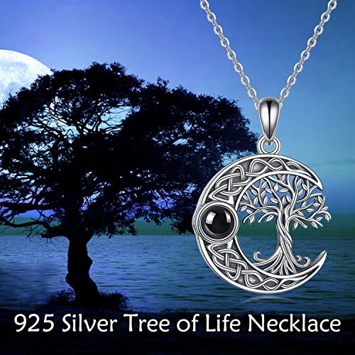 ONEFINITY Tree of Life Necklace 925 Sterling Silver Abalone Shell Celtic Knot Pendant Necklace for Women Jewelry - style: Tulip