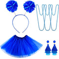 Hicarer 6 Pcs 4th of July Tutu Set Women Red White and Blue Accessories 250th Tutu Patriotic Costume Independence Day Favors - color: Blue