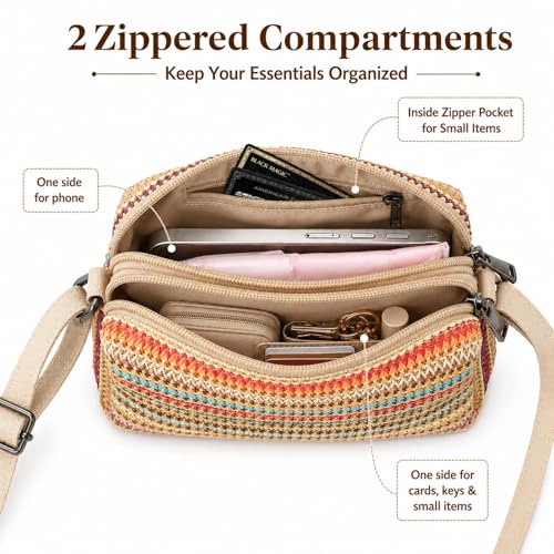 Small Crossbody Bag for Women - color: Purplestripe-horiz