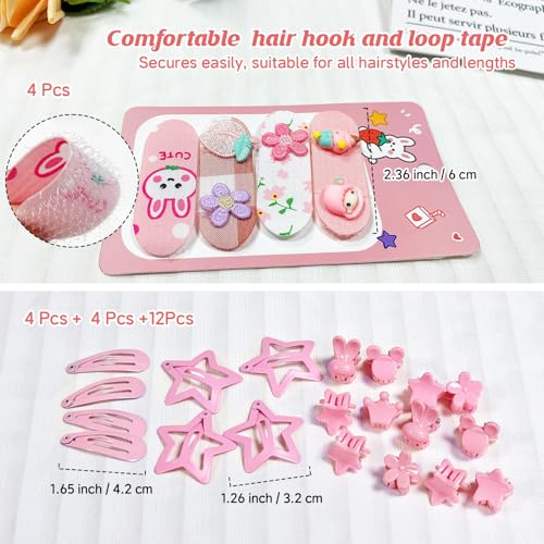 400 Pcs Baby Girls Hair Accessories Set,Baby Girls Hair Ties,Flower Bows Rubber Bands,Hair-friendly Hair Clip,Soft Elastic Hair Bands,Claw Clip(Pink) - color: Pink