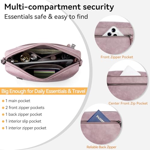 MEITRUE Crossbody Bags for Women, Vegan Leather Crossbody Purse Trendy Multi Pockets Shoulder Handbag with Tassel - color: 04-purple