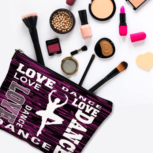 Cute Makeup Bag for Purse Canvas Waterproof Funny Cosmetic Bags for Women Zipper Travel Toiletry Pouch-Dance Makeup Bags - color: Dance Makeup Bags