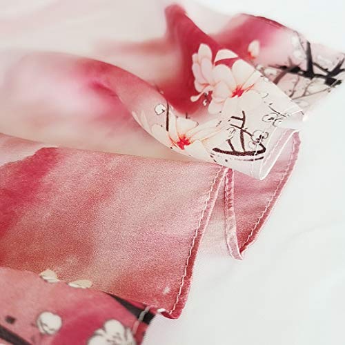 FONYVE 100% Mulberry Silk Scarfs for Women-Lightweight Square Satin Head Scarf-Small Silk Hair Scarf for Sleeping 21"x21" - color: 08 Gradient Red