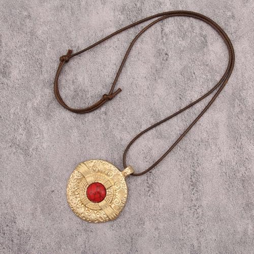Jeilwiy Leather Necklace for Women Funky Necklace Choker String Cord Necklace with Pendant Boho Style Jewelry - style: Carved Patterns Pendant Necklace