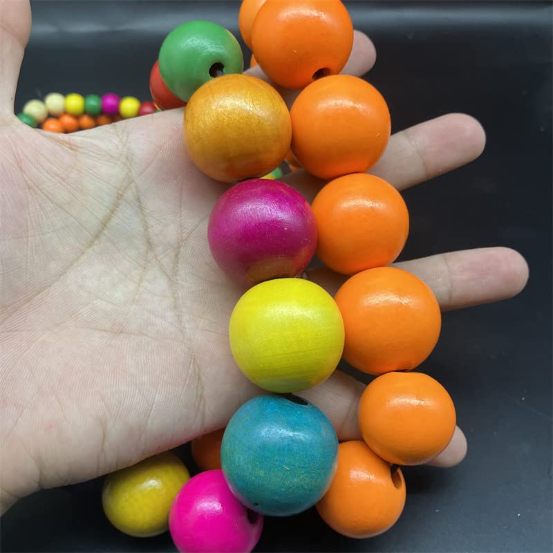 Fuqimanman2020 Chunky Large Simulated Pearl Choker Necklace Drop Dangle Earrings Crystal Bib Big Round Beaded Strand Multicolor Costume Statement Wedding Jewelry Set for Women Brides - color: Wooden Colorful