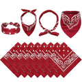 Blulu 12 Pack Neon Bandanas Bulk Multi Purpose Paisley Cowboy Bandanas for Men Women Headband Western Music Festival Rave - color: Dark Puple