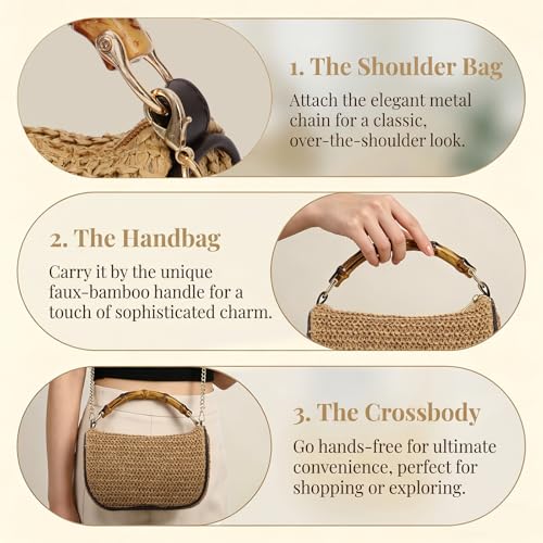 GOKTOW Straw Clutch Purses for Women Small Summer Handbag Woven Beach Hobo Tote Bags Vacation Crossbody Bag 2026 - color: Khaki
