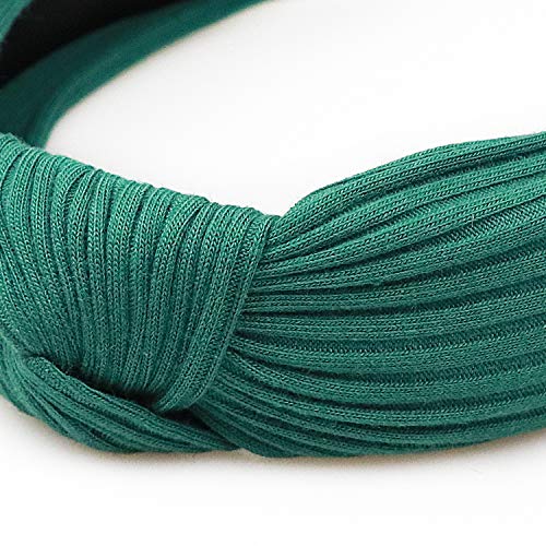 DRESHOW 8 Pack Knotted Headbands for Women Wide Turban Headband Yoga Exercise Ribbing Hair Hoop Hair Bands Accessories - color: 8 Pack: Pink,green,gray,yellow,beige,white,black,red