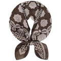 Relang Fashion Silk Satin Head Scarf for Women Hair Bandana Hair Scarf Wrap Neck Scarf for Women 27.5×27.5 inches - color: Brown Flower World