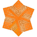 MDSTYLE 6 Pack 100% Cotton Bandanas 22” x 22" for Men & Women Paisley Handkerchief Headband Scarf Bandana - color: Orange