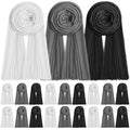 Yahenda 18 Picees Women Scarfs Shawl Hijab Soft Cotton Hemp Long Scarf Head Wraps for Women, 27 x 69 Inches - color: Achromatic Color