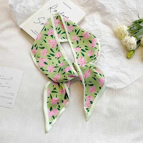 4 Pack Purse Scarf Handbags For Women,Boho Scarrves for Bag Hair Accessories Handle Fashion Lightweight - color: Green