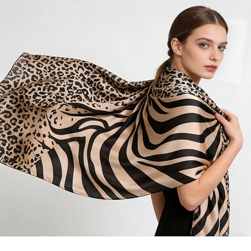Silk Scarf Mulberry Silk Fashion Scarves Long Lightweight Shawl Wrap … - color: W09