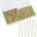 200Pcs 2.4 & 2 Inchs U Shaped Hair Pins for Buns, Bobby Pins With Storage Box for Women Girls and Hairdressing Salon (Gold)