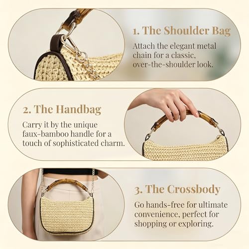 GOKTOW Straw Clutch Purses for Women Small Summer Handbag Woven Beach Hobo Tote Bags Vacation Crossbody Bag 2026 - color: Beige