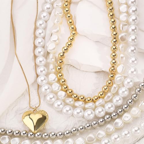Gold Stack Necklace Chunky Necklaces for Women Trendy Coin Pendant Long Necklaces Western Jewelry for Women Cowgirl Cowboy Chic Country Outfit Boho Accessories Birthday Jewelry Gifts - color: G Gold Heart Necklace