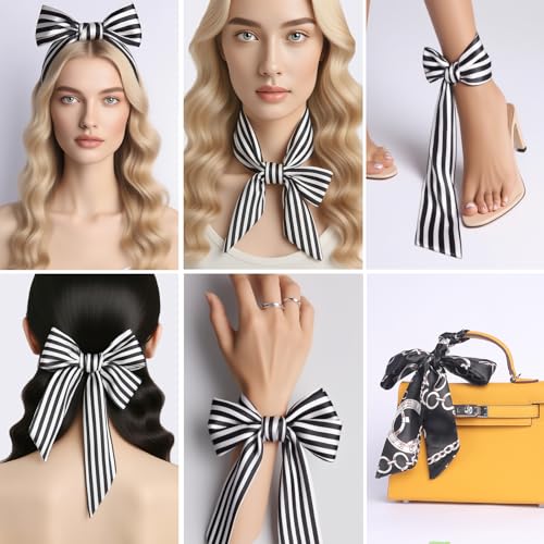5/7Pcs Fashion Scarves for Women, Multifunctional Boho Scarves Headbands Satin Scarf for Bag Hair Accessories - color: Various