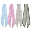 QIUTIMIY 4 Pack Purse Scarf Handbags Skinny Twill Hair Scarves Narrow Neck Scarf Band Women Fashion Accessories Bag Charms - color: Style 3
