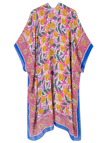 Breezy Lane Kimonos for Women Swimsuit Coverups Beach Cover Up Swimwear Cardigan Summer - color: Blossom Rose Yellow