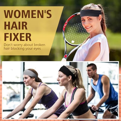 18 Pcs Sports Sweatbands for Men Women Camo Headbands Workout Non Slip Headbands Breathable Head Band Fitness Stretchy Unisex Hairband for Yoga Running Cycling Ball - color: Cool Colors